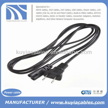 US-Stecker 2-Zinken-Port-Netzteil-Kabelkabel für Laptop-PC-Videorecorder Ps2 Ps3 Slim